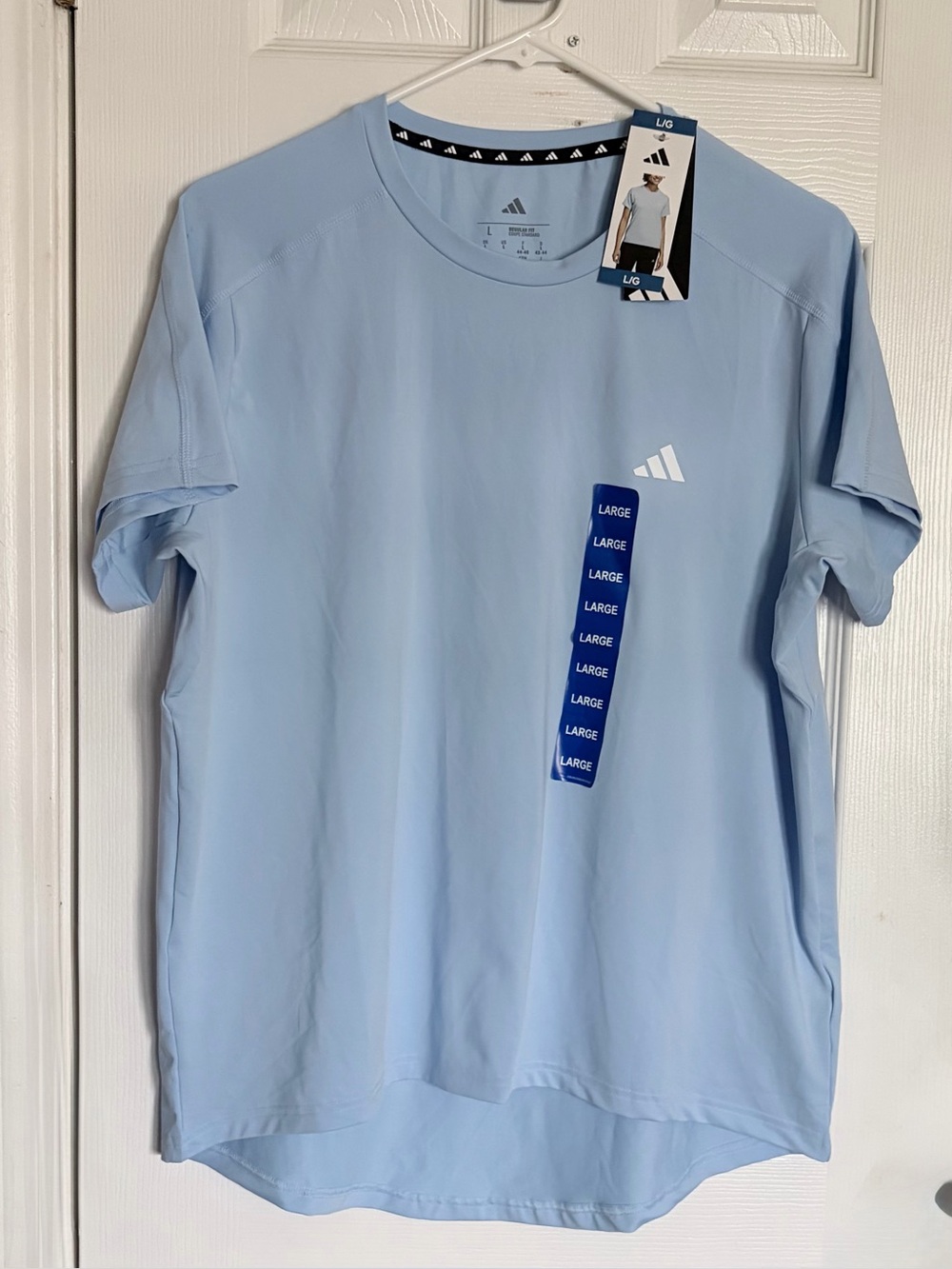 Adidas women’s Light Blue Performance‎ Tee Short Sleeve Sz L